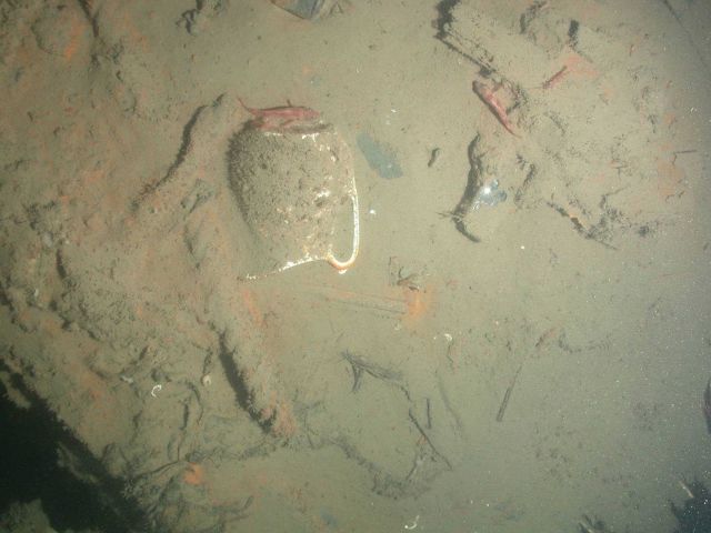Artifacts sit on the Frank A Picture
