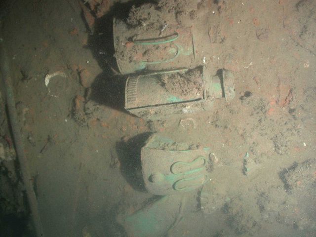 Lanterns sit inside the Portland's hull Picture