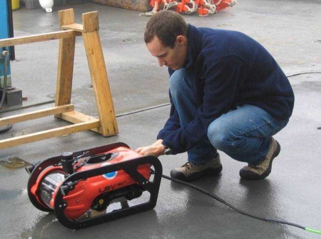 A remotely operated vehicle (ROV) is used by NOAA scientists to study the seafloor, marine life, and shipwrecks. Picture