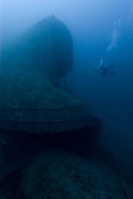 Upside-down rudder of the NORTHERN LIGHT, a shipwreck in 190 feet water depth Picture