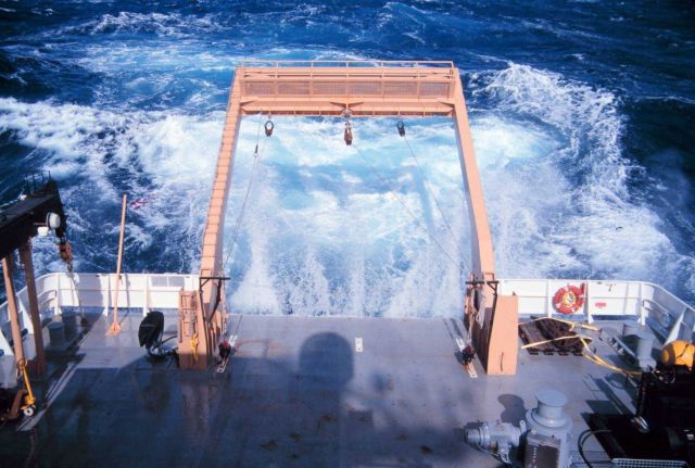 Conducting oceanographic operations off the NOAA Ship RONALD H Picture