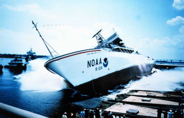 The launching of the NOAA Ship RONALD H Picture