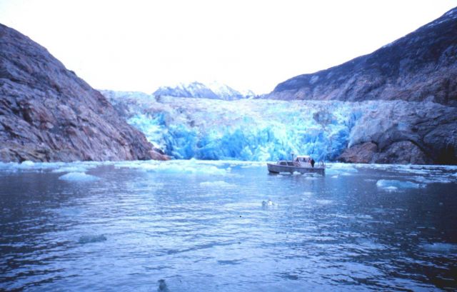 RA-1 boat surveying in the icy waters of Tracy Arm Picture