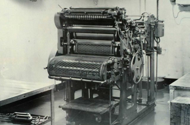 The printing press used on the Coast and Geodetic Survey Ship PATHFINDER during World War II Picture