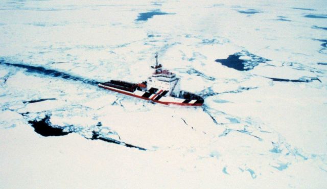Rescue ice breaker on the way to the SURVEYOR. Picture