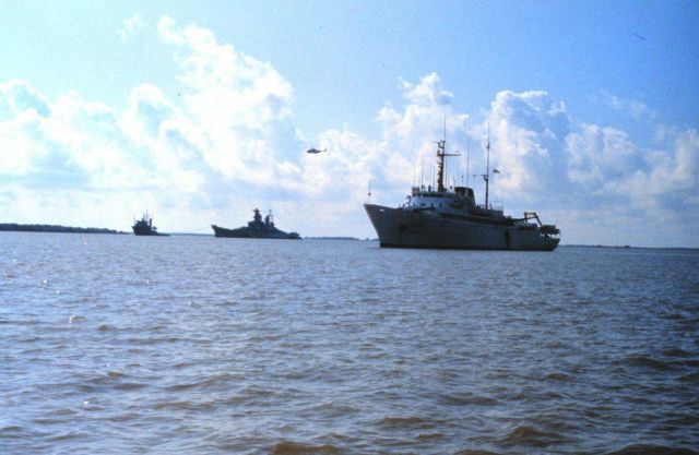 The NOAA Ship RESEARCHER waiting for transit through the Panama Canal Picture