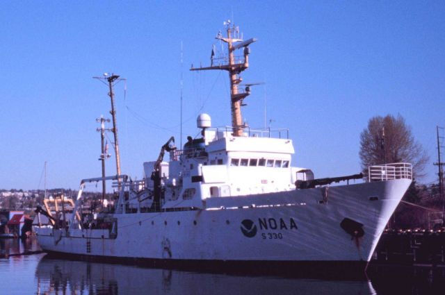 The NOAA Ship McARTHUR tied up at Pacific Marine Center in Seattle. Picture