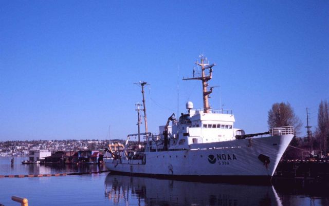 The NOAA Ship McARTHUR tied up at Pacific Marine Center in Seattle. Picture