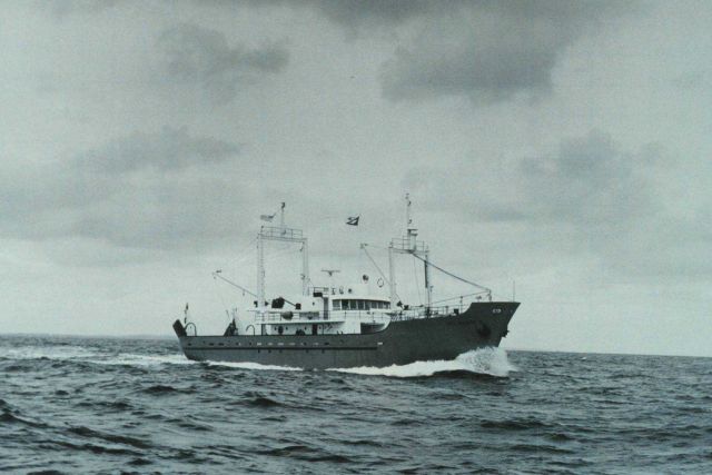The Bureau of Commercial Fisheries Ship DELAWARE II underway. Picture