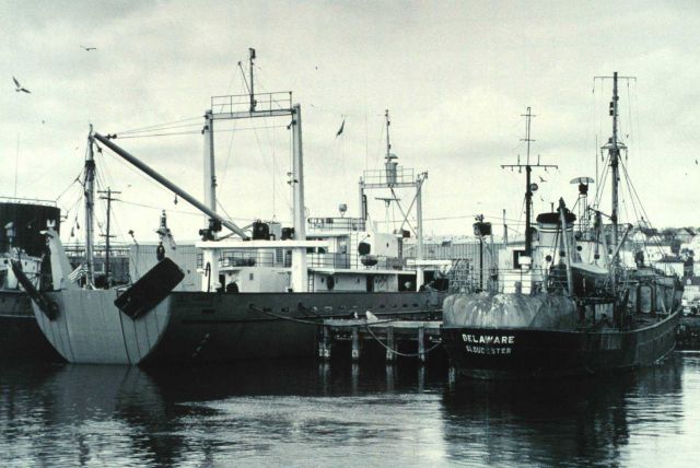 The old DELAWARE and the new DELAWARE II tied up side-side-side. Picture