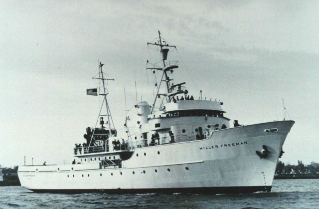 A brand new Bureau of Commercial Fisheries Ship MILLER FREEMAN posing for the camera on Lake Erie prior to heading down the St Picture