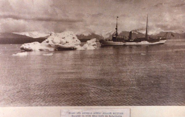 Coast and Geodetic Survey Steamer EXPLORER engaged in wire drag work. Picture