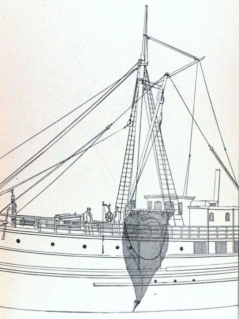 The beam trawl ready for lowering on the FISH HAWK Picture