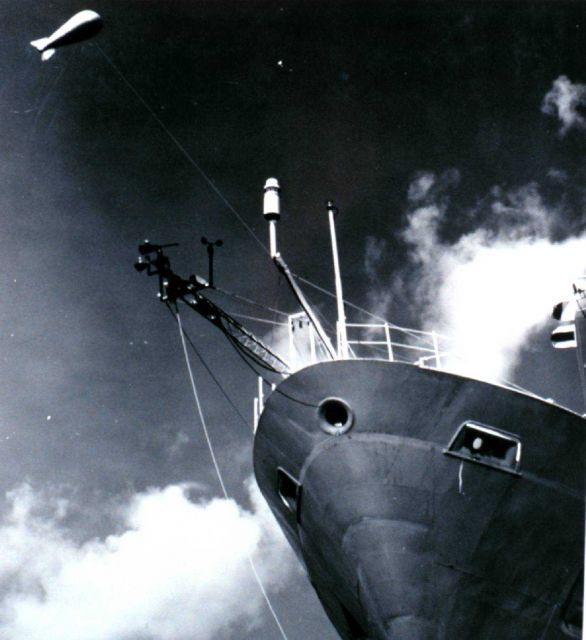 Coast and Geodetic Survey Ship DISCOVERER with a number of sensors attached to bow during BOMEX, the Barbados Oceanographic and Meteorological Experim Picture