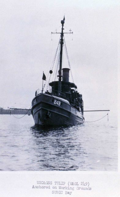 Coast and Geodetic Survey Ship TULIP operating in post-World War II Philippines. Picture