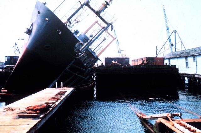 A bad day on the drydock for the NOAA Ship DELAWARE II. Picture