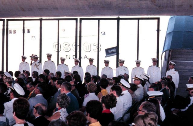 Commissioning ceremony for the NOAA Ship RESEARCHER. Picture