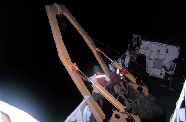 Night operations on the FERREL. Picture