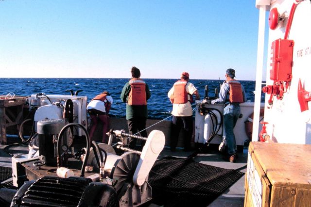 Operations on the NOAA Ship FERREL. Picture