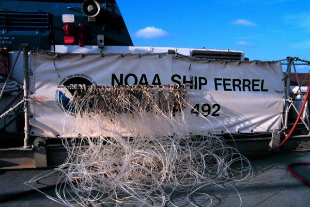 Operations on the NOAA Ship FERREL. Picture