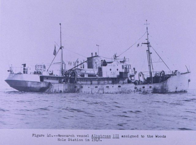 Research vessel ALBATROSS III assigned to Woods Hole in 1948. Picture