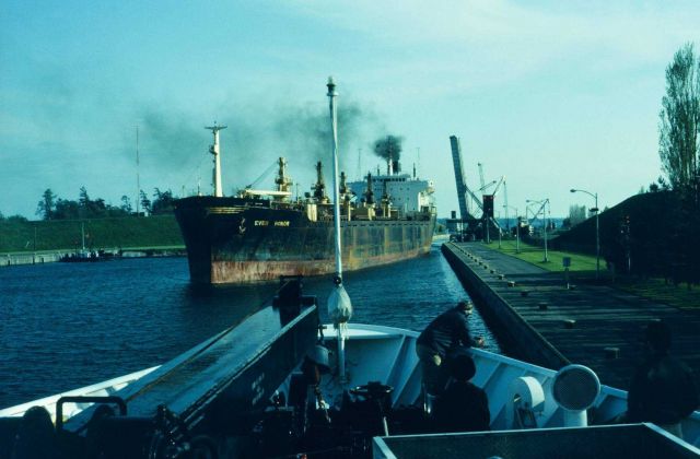 NOAA Ship PEIRCE passing through the locks at Sault Ste Picture