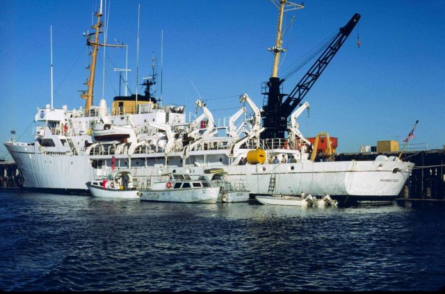 NOAA Ship FAIRWEATHER at pier in Long Beach. Picture