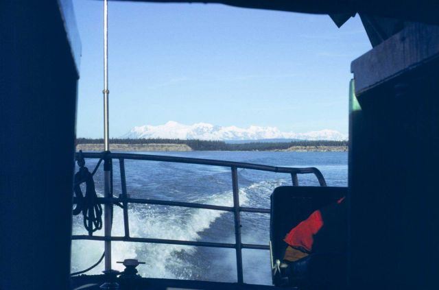 Survey launch off NOAA Ship FAIRWEATHER operating in Icy Bay area. Picture
