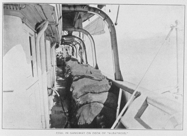 Coal in gangway on deck of U.S Picture