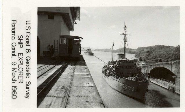 Coast and Geodetic Survey Ship EXPLORER transiting the Panama Canal. Picture
