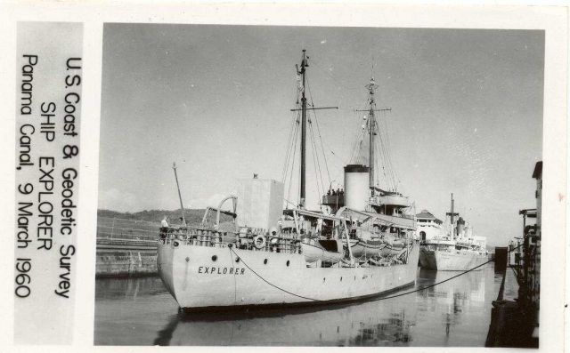 Coast and Geodetic Survey Ship EXPLORER transiting the Panama Canal. Picture