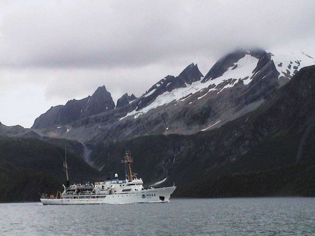 NOAA Ship Rainier anchored northern Kuiukta Bay Picture
