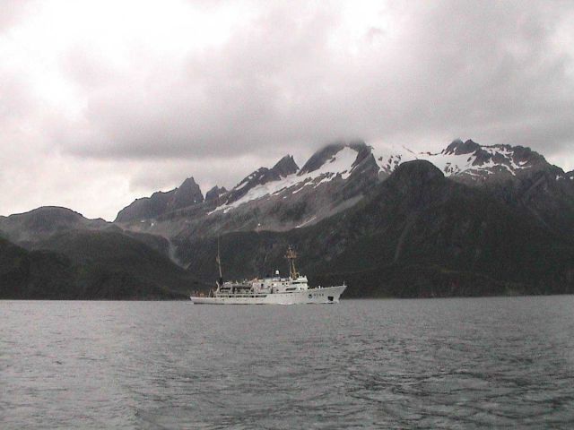 NOAA Ship Rainier steaming south past Virgin Peak Kuiukta Bay Picture