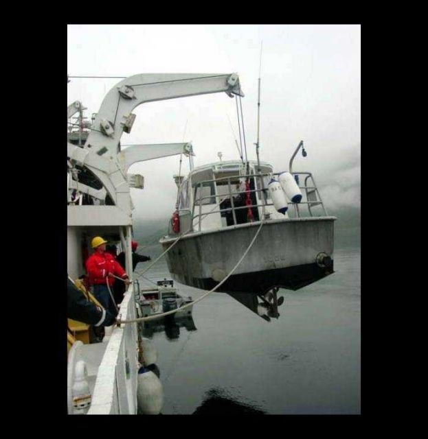 Deploying the launches in Kuiutka Bay Picture