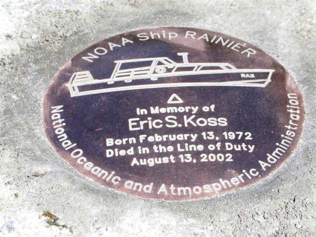 Memorial to a fallen shipmate - Able Seaman Eric Koss; Elrington Island Picture