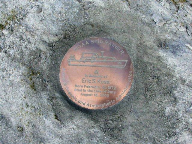 Setting the mark - Memorial to a fallen shipmate - Able Seaman Eric Koss. Picture