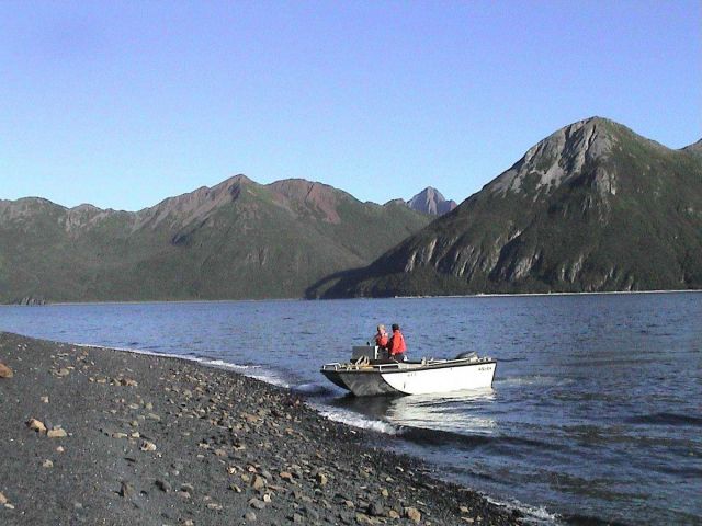 Checking the shore for a beach landing Kuiukta Bay Picture