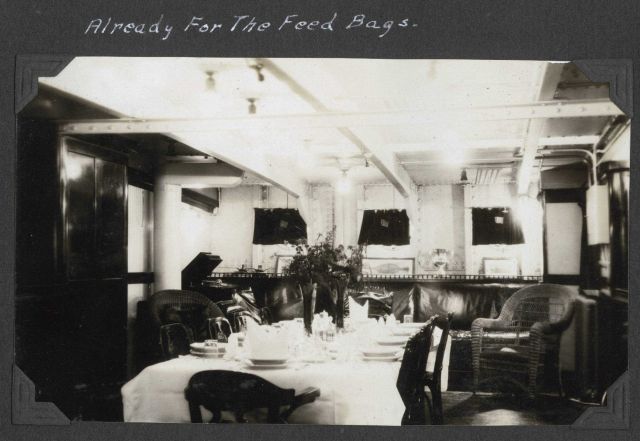 The wardroom (officer's mess) on the SURVEYOR. Picture