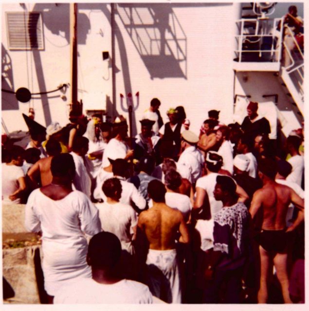 King Neptune holding court on the ESSA Ship DISCOVERER Picture