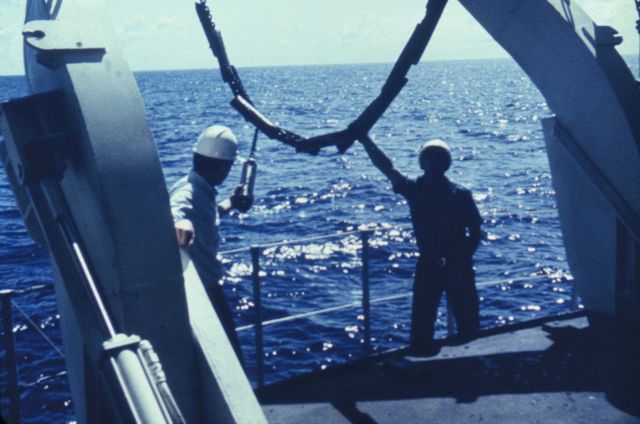 Deploying oceanographic gear off ESSA Ship OCEANOGRAPHER Picture