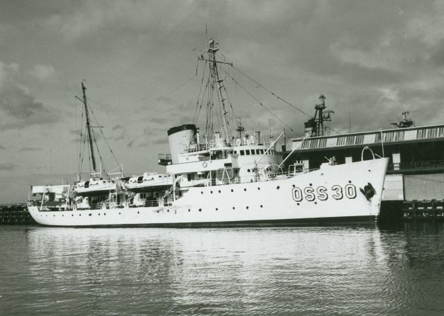 Coast and Geodetic Survey Ship PATHFINDER in Seattle with ESSA designator and colors ca Picture