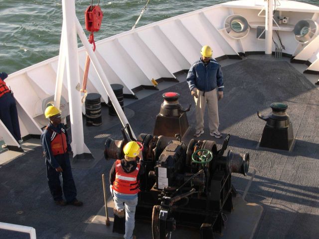 Anchor detail on the bow of the NOAA Ship THOMAS JEFFERSON Picture