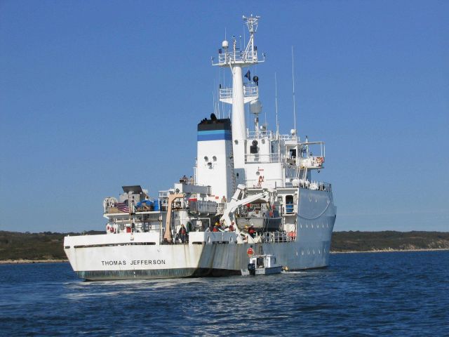 NOAA Ship THOMAS JEFFERSON stern view in Long Island Sound. Picture
