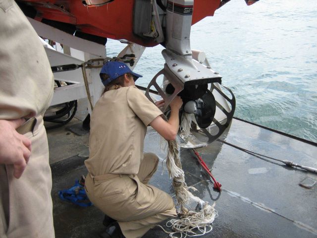 I hate it when this happens! One of the hazards of launch hydrography Picture