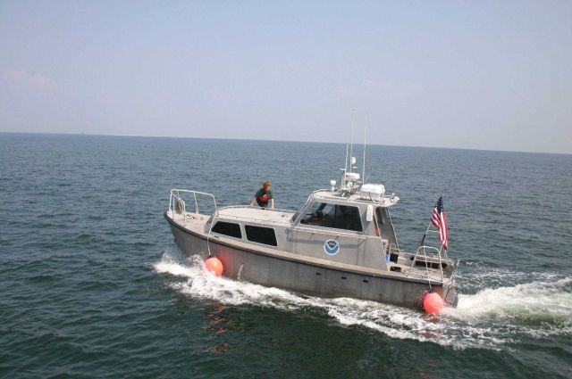 NOAA survey launch during Hurricane Katrina relief operations Picture