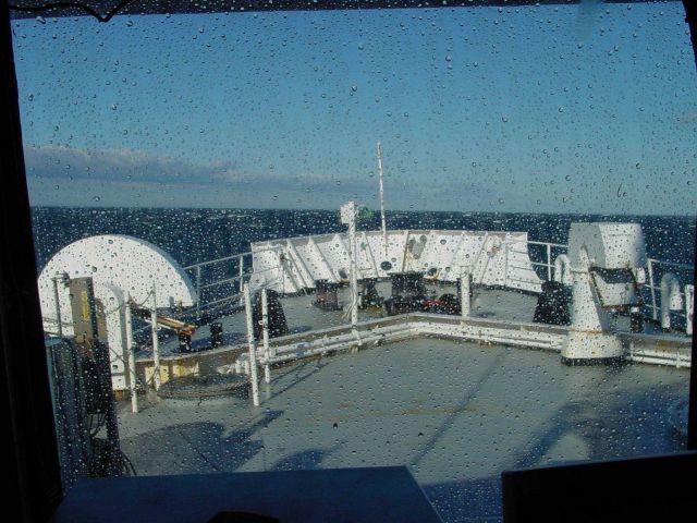 Spray on a boisterous day in the Gulf of Maine on the NOAA Ship DELAWARE II. Picture