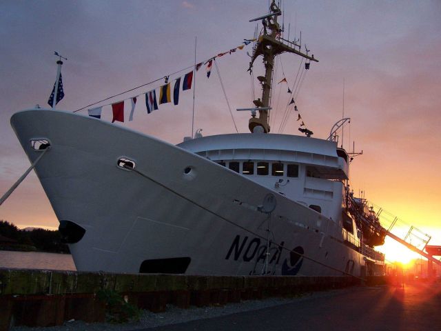 NOAA Ship RAINIER tied up at dock in Alaska Picture