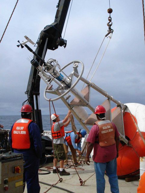 Deploying TAO buoy. Picture