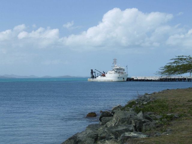 NOAA Ship NANCY FOSTER tied up at Vieques. Picture