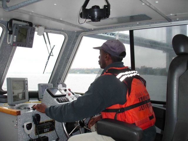 Survey launch off NOAA Ship THOMAS JEFFERSON underway. Picture